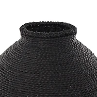13" Black Metal Handmade Wrapped Vase