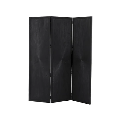 Black Mango Wood Contemporary Room Divider Screen, 70" x 59"