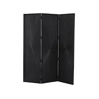 Black Mango Wood Contemporary Room Divider Screen, 70" x 59"