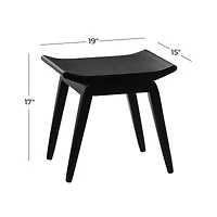 17'' Black Wood Traditional Stool