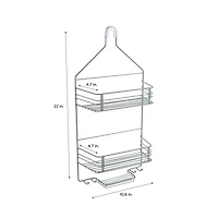 Bath Bliss Gray 2 Tier Shower Caddy