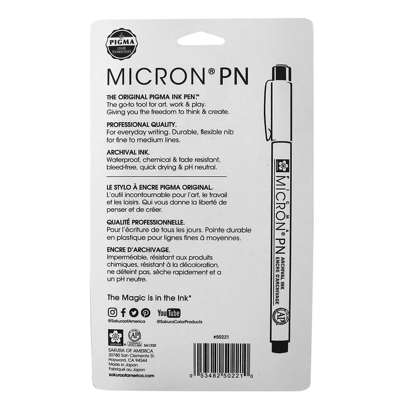 Pigma® Micron™ PN Durable Plastic Nib Pen 6 Color Set
