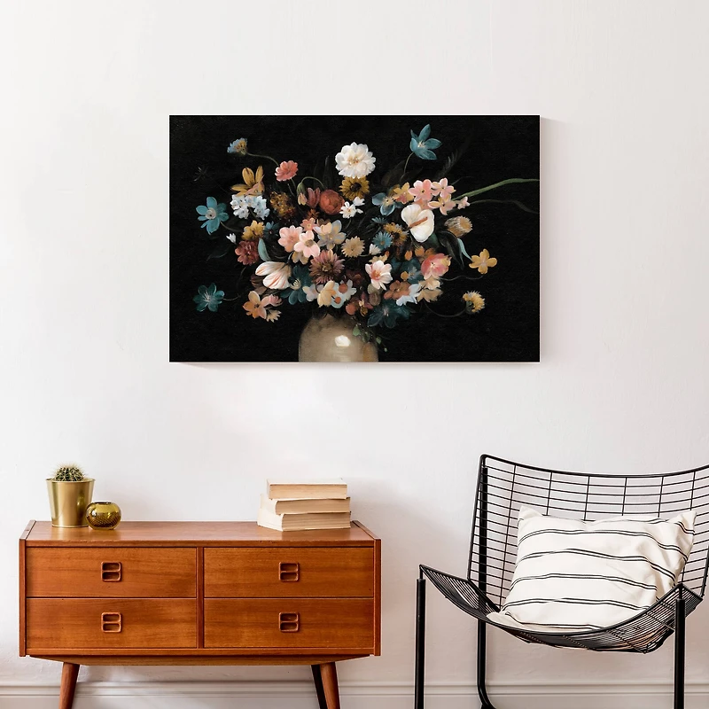 Gloomy Florals in Vase 20" x 30" Canvas Wall Art