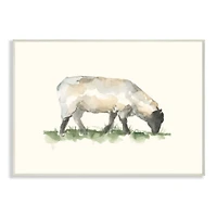 Stupell Industries Grazing Sheep Grass Field Farm Animal Painting Wall Plaque