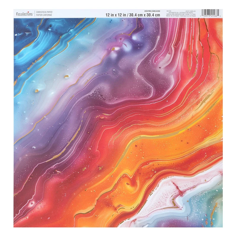 12" x 12" Rainbow Marble Cardstock Paper by Recollections™