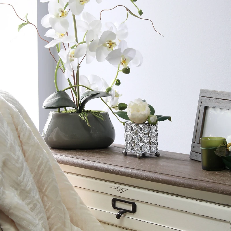 Elegant Designs™ Chrome Crystal Decorative Candle Holder