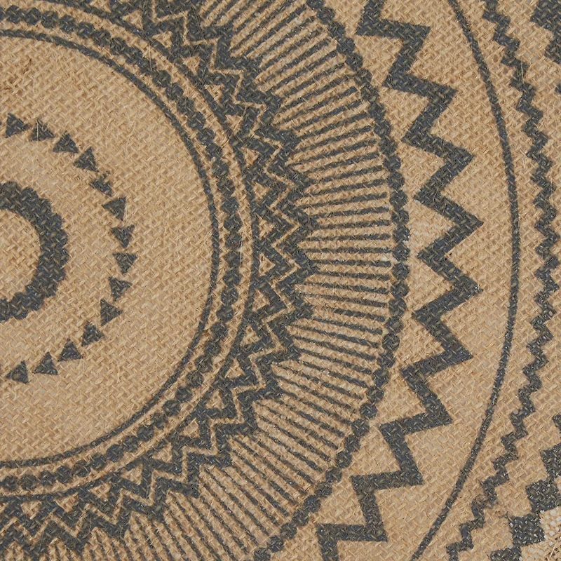 Mineral Aztec Print On Natural Round Jute Placemat (Set of 6)