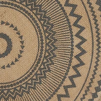 Mineral Aztec Print On Natural Round Jute Placemat (Set of 6)