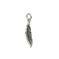 Charmalong™ Antique Silver Plated Feather Charm by Bead Landing™