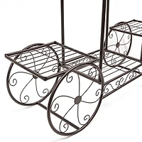 Sorbus 25.5" Bronze Cart Stand Pot Plant Holder