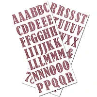 12 Pack: Blush Bernhard Condensed Glitter Alphabet Stickers by Recollections™