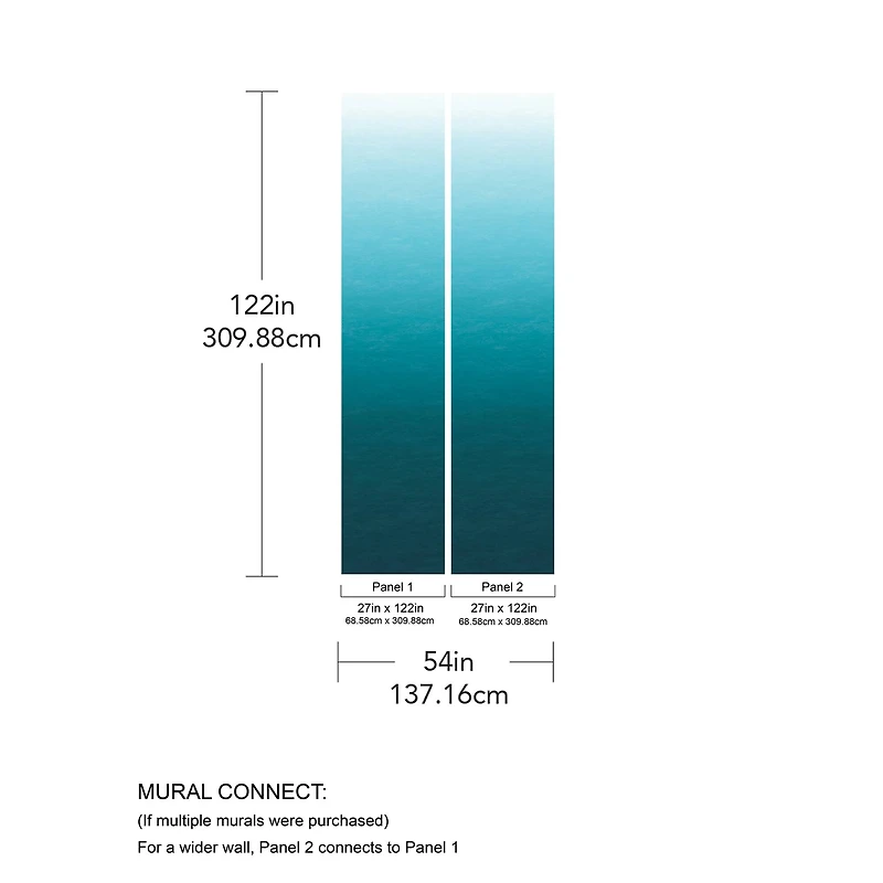 Katie Hunt Teal Blue Ombre Caribbean Sea Wall Mural