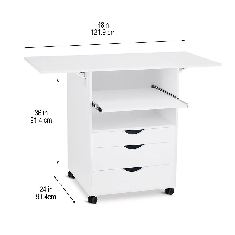 48" White Expandable Mobile Workstation by Simply Tidy®
