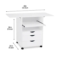 48" White Expandable Mobile Workstation by Simply Tidy®