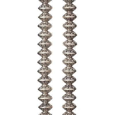 Antiqued Sterling Silver Plated Rondelle Beads, 7mm by Bead Landing™