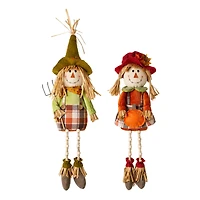 Glitzhome® Fall Fabric Scarecrow Shelf Sitters Set