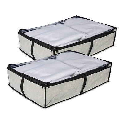 DII® Medium Damask Under-The-Bed Soft Storage Set, 2ct.