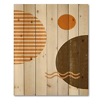 Designart - Abstract Minimal Sun and Moon In Earth Tones III