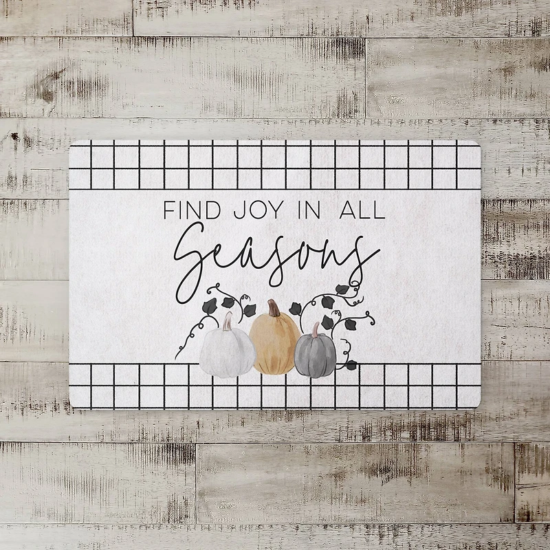 Joy In All Seasons Pumpkin Floor Mat