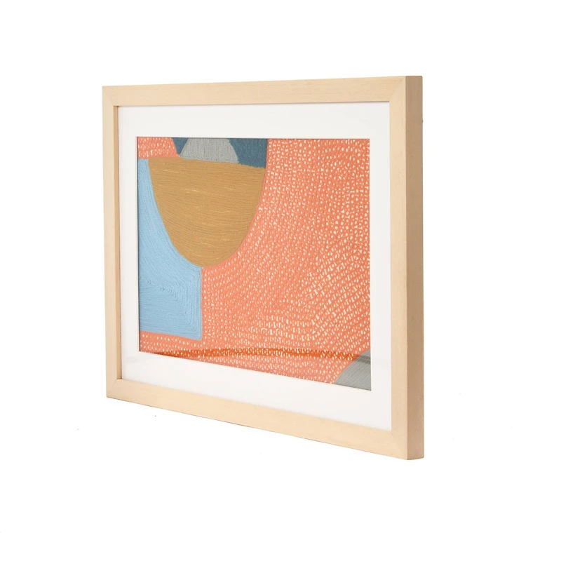 Hello Honey® Abstract Embroidery in Wood Frame