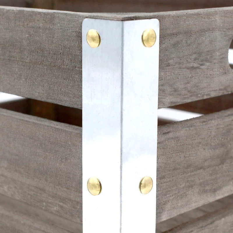 ArtSkills® 13" Rustic Wooden Crate with Metal Edges, 2ct.