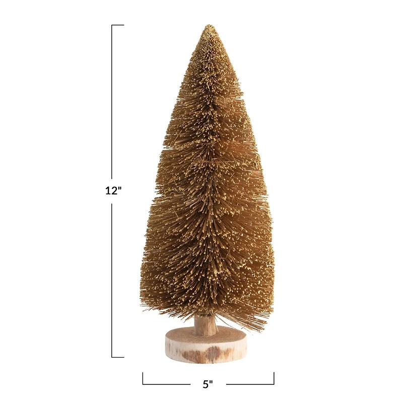 Hello Honey® 12" Golden Sisal Bottle Brush Tree Décor