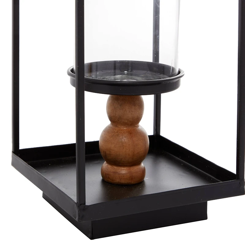Black Metal Contemporary Candlestick Holders, 13" x 6" x 7"