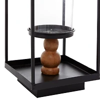 Black Metal Contemporary Candlestick Holders, 13" x 6" x 7"