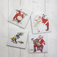 Classic Norman Rockwell Christmas Scene Canvas Prints Set