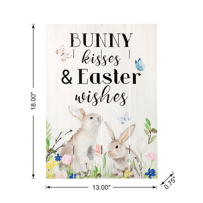 Glitzhome® 18" Easter Wooden Bunny Wall Décor