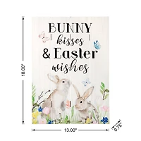 Glitzhome® 18" Easter Wooden Bunny Wall Décor