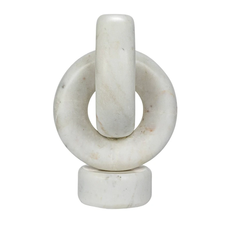 Hello Honey® 8" White Decorative Marble Chain Link Taper Candle Holder