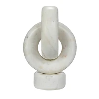 Hello Honey® 8" White Decorative Marble Chain Link Taper Candle Holder