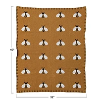 Hello Honey® Mustard Bee Print Baby Blanket
