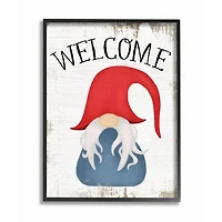 Stupell Industries Welcome Gnome Mythical Garden Elf Pun Framed Wall Art