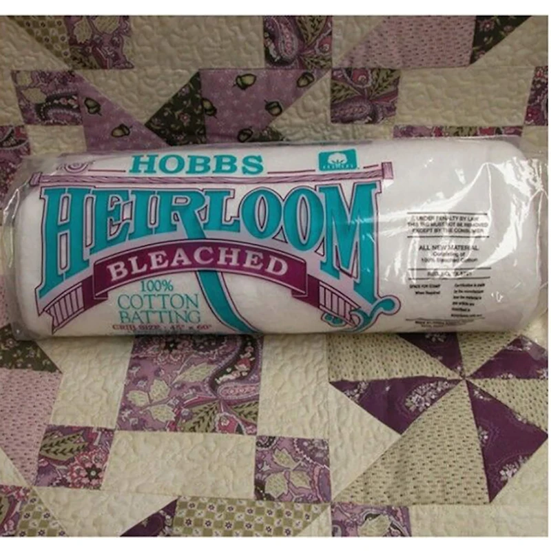 Hobbs Heirloom® Bleached 100% Cotton Batting, 45" x 60"