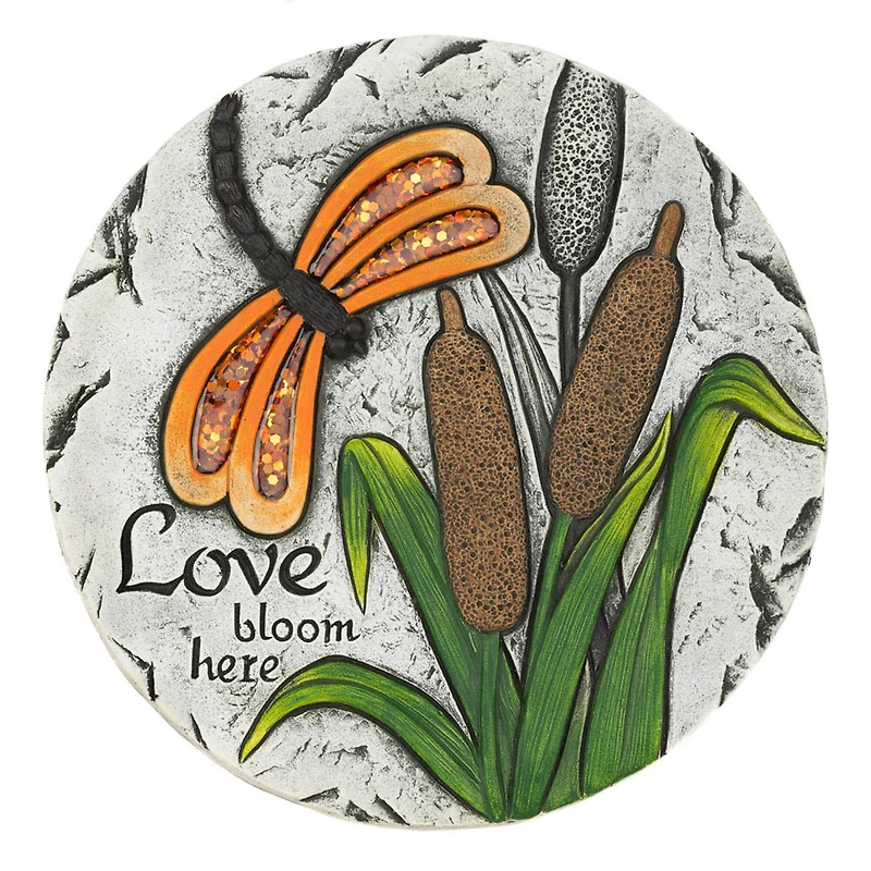 10" Love Bloom Here Stepping Stone