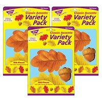 Trend Classic Accents® Fall Oak Leaves & Acorns Variety Pack, 3 Packs of 108 