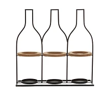 16" Black Metal Farmhouse Wine Rack