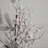 30" Flocked White Berry Stems, 3ct.