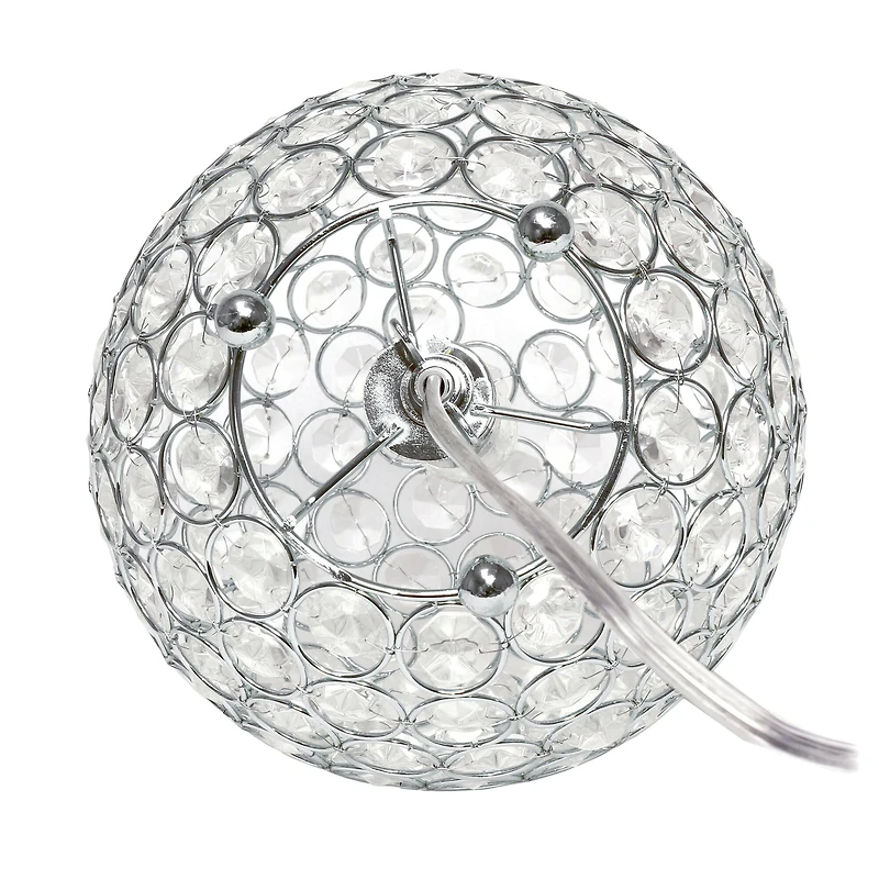 Lalia Home 8" Medium Metal Crystal Round Orb Table Lamp