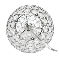 Lalia Home 8" Medium Metal Crystal Round Orb Table Lamp
