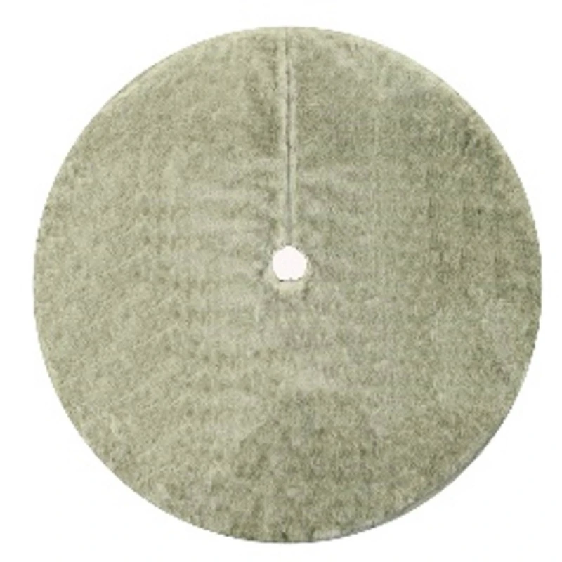 Silver Fox Faux Fur Christmas Tree Skirt - 48"