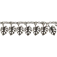 Oxidized Silver Metal Palm Leaf Charms, 20mm by Bead Landing™