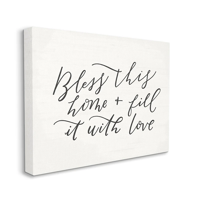 Stupell Industries Bless This Home with Love Family Canvas Wall Art
