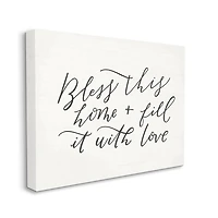 Stupell Industries Bless This Home with Love Family Canvas Wall Art