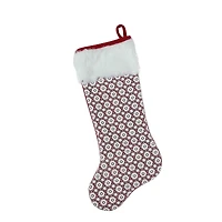 20.5" Red & White Lace Christmas Stocking