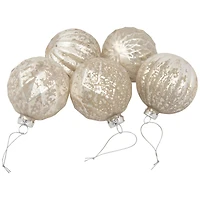 12ct. 3-Finish Champagne & Silver Glass Ornaments