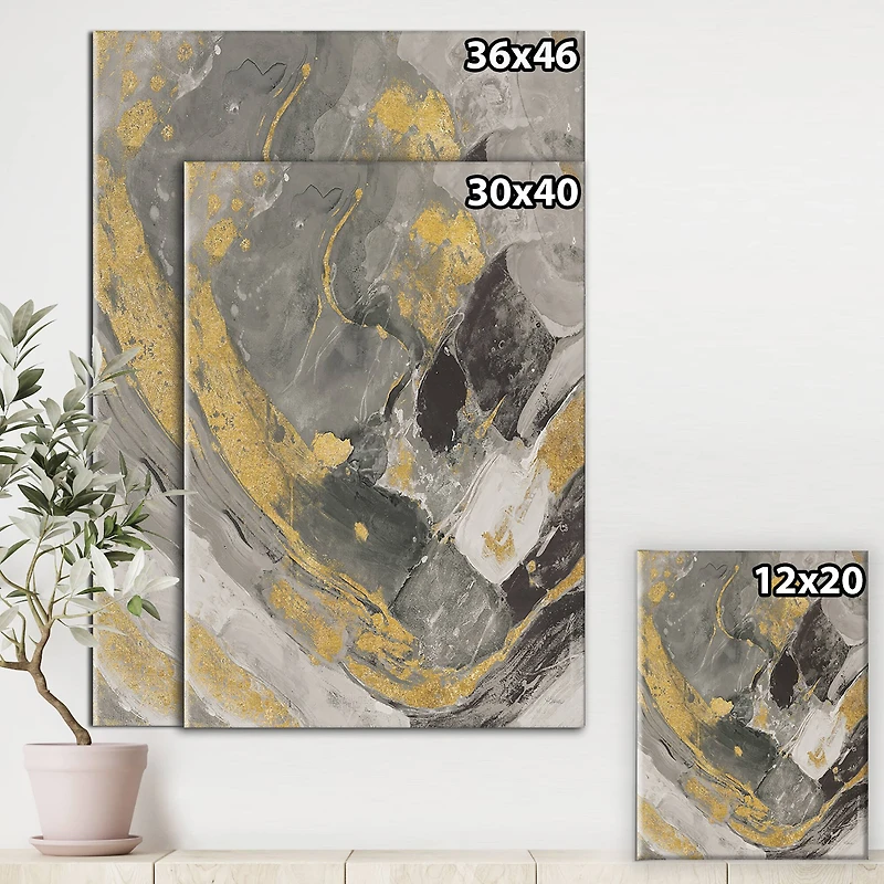 Designart - Marble Gold and Black II