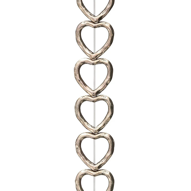 Silver Metal Heart Beads, 10mm by Bead Landing™